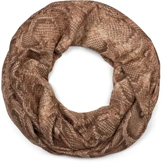 Stylebreaker "Loop Schal Glitzer Schlangen Muster", Damen, braun (hellbraun), Obermaterial: 50% Viskose CV. 50% Polyester PES., Modisch, Modetücher Loop