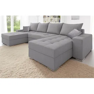 Collection AB Wohnlandschaft Polyester U-Form 3-Sitzer Grau