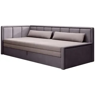 MOEBLO Schlafsofa FULO, Daybett Tagesbett Jugendbett Sofa mit Bettfunktion Couch für Wohnzimmer Polstersofa Wohnlandschaft, mit Schlaffunktion und Bettkasten rosa