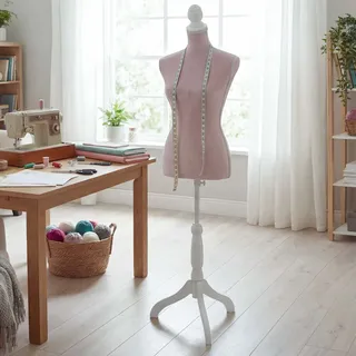 Schneiderpuppe HWC-F20, Kleider-/Schaufensterpuppe Torso weiblich, Kunststoff Holz FSC®-zertifiziert ~ rosa