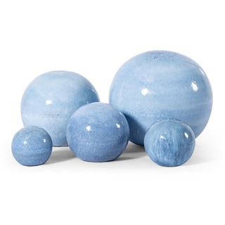 Teramico Dekokugel Gartenkugeln Keramik 3er Set Azur blau, 100% Frostfest blau