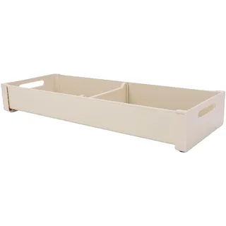 OVAQUIXI Schublade, Besteckkasten aus Aluminium mit Anpassbaren Trennwänden Zur Aufbewahrung von Küchenutensilien und Besteck (15 x 41 cm großer, milchweißer Besteckkasten)