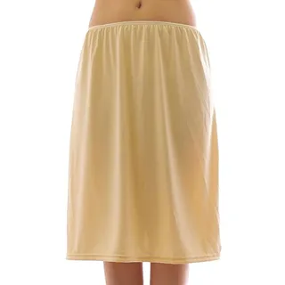 YESET Unterrock Maxi Unterrock Gummibund Falten Rock Skirt Maxirock Beige S/M Falten beige S/M