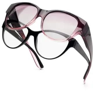Face Shadow Polarisiert Überzieh Sonnenbrille über Normale Brille Damen UV400 Schutz, Übergroß Überbrille für Brillenträger, Ultra Leicht für Fahren, Radfahren, Sport und Freizeit - oversize