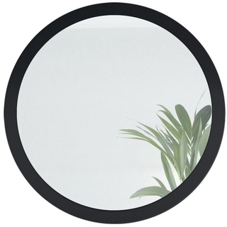 Vladon Wandspiegel Globe (dekorativer runder Spiegel, für Flur und Wohnzimmer mit MDF-Rahmen), in Schwarz matt (80 cm Durchmesser) schwarz