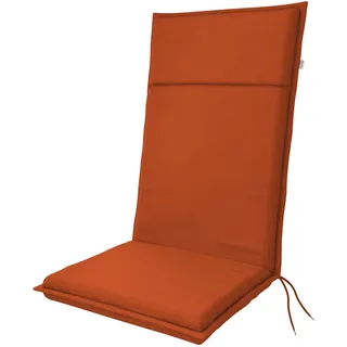Doppler Hochlehner Auflage Life 119x48x4 cm – Gartenstuhlauflage mit 4 cm Polsterung | Sitzauflage für Hochlehner mit Rückenhalteband & Bindebändern | UV-beständige Stuhlauflage
