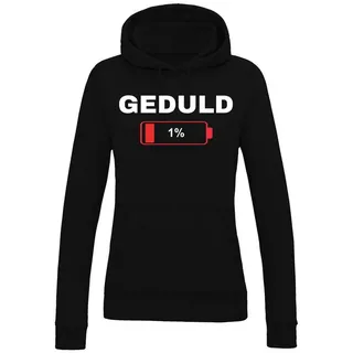 Youth Designz Kapuzenpullover "Geduld bei 1%" Damen Hoodie Pullover stylisch lustig Print Statement mit witzigen Aufdruck für Frau schwarz M