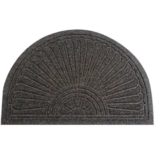 Floornovo Fußmatte Schmutzfangmatte, Halbkreis Anthrazit, 85 x 55 cm, halbrund, rutschfest grau