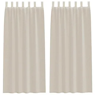 vidaXL Voile-Vorhang Ösen 260 x 140 cm Beige 2 St.