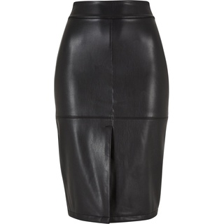 Urban Classics Rock knielang - Ladies Synthetic Leather Pencil Skirt - XS bis S - für Damen - Größe S - schwarz - S