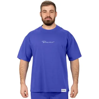 Reichstadt Trainingsshirt Herren Oversized Kurzes Hemd 22RS033 in kräftigen Farben lila XS