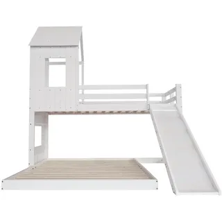 modfu Etagenbett Modfu 140 x 200 cm Kiefer MDF weiß