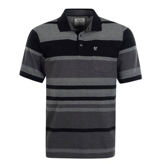 Hajo Poloshirt Herren Polo Shirt gestreift (1-tlg) Baumwollmischung schwarz 50