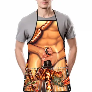 KUMSODE Kochschürze Männer Sexy, Kochschürze Männer Lustig Grillschürze für Männer Lustig Küche Lustige Schürze für Männer Bbq Party Erwachsene Schürze für Männer Geschenk