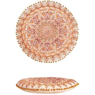 Marrakesch Orient & Mediterran Interior Bodenkissen Orientalisches Bodenkissen Aziza modern aus Baumwolle in Braun 55 cm, Handarbeit braun Ø 55 cm x 55 cm x 55 cm x 15 cm