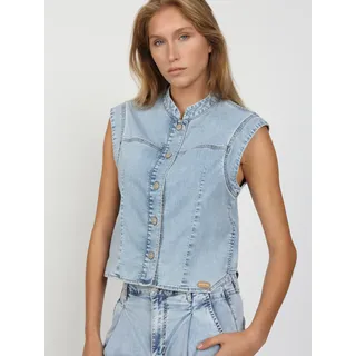 Gang Jeansweste 94LARA VEST ärmelloser Relax-Fit blau XL (46/48)