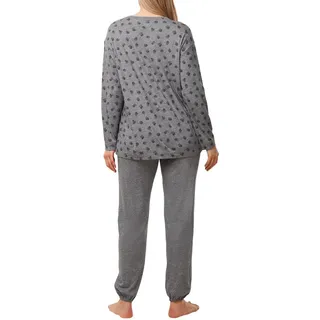 Triumph Damen Endless Comfort PK LSL Pajama Set, Dark Grey Melange, 46 - 46