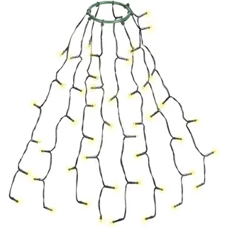 salcar 0,6m Christbaumbeleuchtung mit Ring und 8 Girlanden, 48er LED Überwurf Lichterkette Weihnachtsbaum Wasserdicht Weihnachtsbeleuchtung für 60cm, 90cm, 120cm, Tannenbaum - Warmweiß