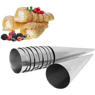 BIG-PAN Backform Schillerlockenform 10St. Трубочки Röhrchen Backen, (Cannoli Trubotschki) silberfarben
