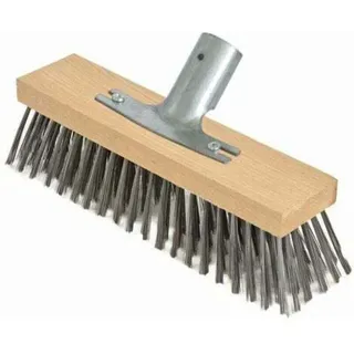 30 Cm Stahlborstenbesen – Für Harte Reinigungsarbeiten – Garage/baustelle – Buchenholzstiel, Metallhalterung, Ø 28 Cm – Für Heimwerker Und Profis – Crezuo