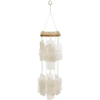 Windspiel aus Muscheln und Holz - Klangspiel Mobile Qualle Dekoration max. 11x11x37 cm