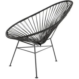 Acapulco Design - Acapulco Chair, Leder schwarz / schwarz