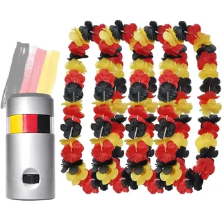 Deutschland Fanartikel, 4-teiliges Set mit Deutschland Kette und Gesichtsbemalung, WM Deko 2026 für Fußball WM 2026 Fanartikel, Ideal für Public Viewing und Nationalfeiertage