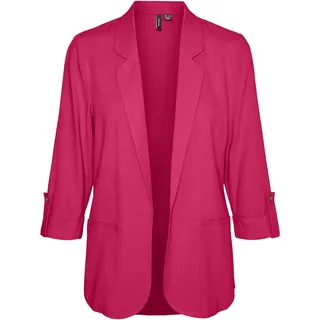 VERO MODA Damen Blazer VMJesmilo Sakko mit Dreiviertel-Ärmeln 10279700 Raspberry Sorbet M - M
