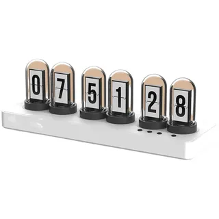 rongweiwang Nixie Tube Clock LED Mini Muti Funktion Smart Desktop Wecker USB Powered Home Dekoration für Zuhause Schlafzimmer Schreibtisch, A