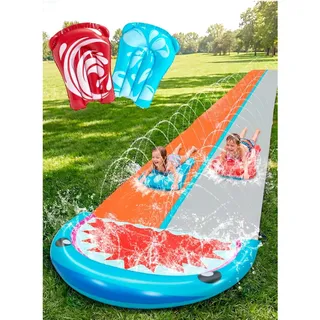 Wasserrutsche 22,5ft Kinder Erwachsene Gartenspielzeug Sprinkler Hai