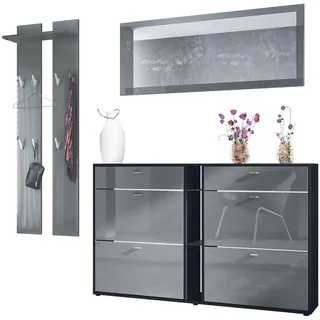 Vladon Garderobe, Grau, Holzwerkstoff, 215x210x28 cm, Garderobe, Garderoben-Set & Garderoben-Serien, Garderoben-Sets