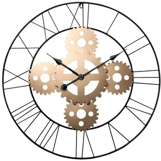 casa NOVA Wanduhr Wanduhr ADIANA, Gold, Ø 70 cm gelb|goldfarben
