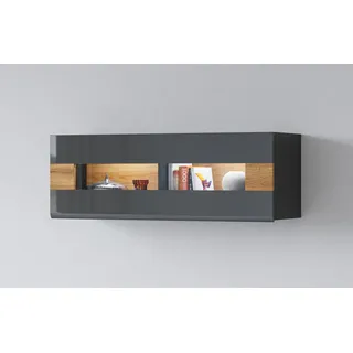 OTTO home Hängevitrine Toledo 131 x 37 x 45 cm Schwarz/Grau