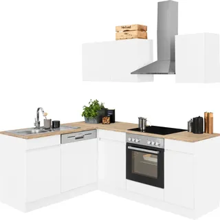 OPTIFIT Winkelküche L-Form 210 cm weiß