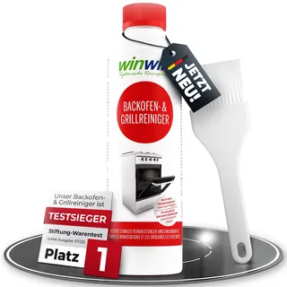 winwinCLEAN® Backofenreiniger & Grillreiniger I Starker Intensivreiniger | Testsieger Stiftung Warentest I Fettlöser für hartnäckige Ablagerungen I Backofen, Gasgrill, Glaskeramikkochfeld I Original-0,5L