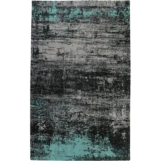 Hochflor-Teppich GUTMANN FACTORY "Puffy 63704" Teppiche Gr. B/L: 170 cm x 240 cm, 100 mm, 1 St., schwarz (schwarz, grün) Baumwollteppiche Vintage Design