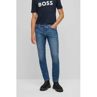 Regular-fit-Jeans BOSS ORANGE "Taber BC-C" Gr. 34, Länge 32, blau (medium blue) Herren Jeans Regular Fit mit BOSS Label