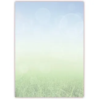 LYSCO Motivpapier Briefpapier (Wiese-5169 DIN A4, 25 Blatt) grüne Wiese Sommer, Sonne,
