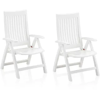 Kettler Gartensessel ROMA 2St. Multipositionssessel Gartenmöbel Kunststoff weiss