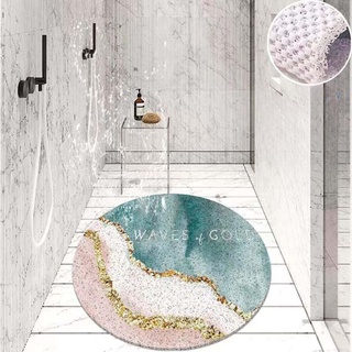 MOTT 50 80 cm runde Duschmatte, Luffa-Badematte für Innendusche, antibakterielle Badewannenmatte mit Ablauf, Haustier-Wannenmatte, Ecke, schnell trocknend, rutschfeste Badezimmerteppiche
