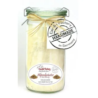 Candle Factory Alpenkräuter Duftkerze 14 cm weiß