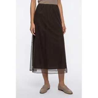 Vila Maxirock VIFALIA HW ANKLE SKIRT - NOOS aus Polyester, hohe Leibhöhe, pflegeleicht braun 40