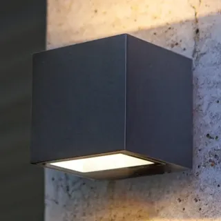 Lutec Außenwandleuchte Aluminium quadratisch IP54 grau