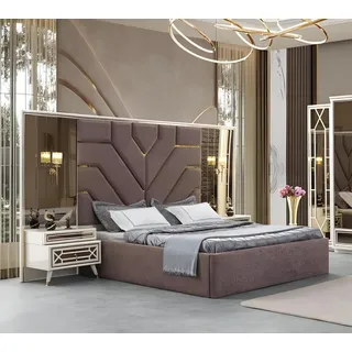 Edle Schlafzimmer Garnitur Großes Schlafbett Schminktisch Schrank