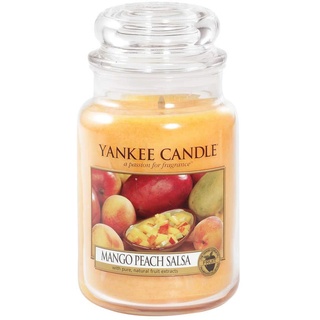 Yankee Candle - Mango Peach Salsa - Große Kerze im Glas - 623 g - Housewarmer Windlicht Kerze im Apothekerglas