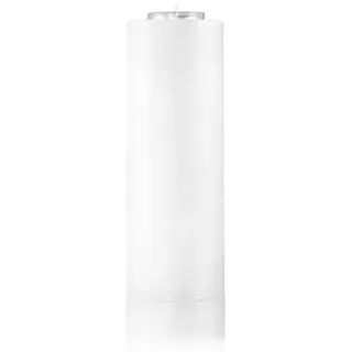 INNA-Glas Formkerze Flachkopfkerze FALLON, Teelichteinsatz, weiß, 24cm, Ø6,8cm weiß