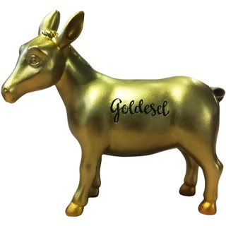 Bada Bing Spardose Esel Gold mit Aufschrift Goldesel Sparbüchse Geldgeschenk Hochwertige Tierfigur 37