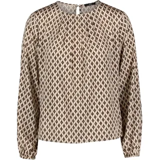 Zero Satinbluse mit Print Cream/Brown 38
