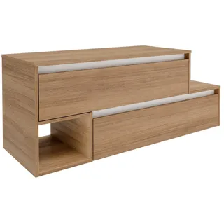 Fackelmann VITA L-Waschtischunterschrank mit Abdeckplatte links 128,7 cm, Badmöbel,