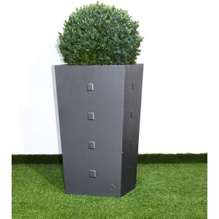 Blumenkübel Übertopf Metall Pflanzkübel Blumentopf Anthrazit Muster 40x40x75
